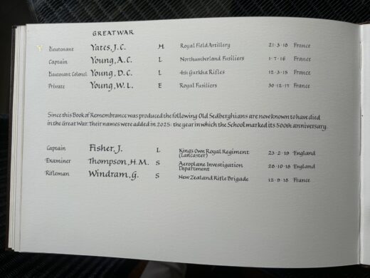 Newly Identified Casualties Added to the Book of Remembrance